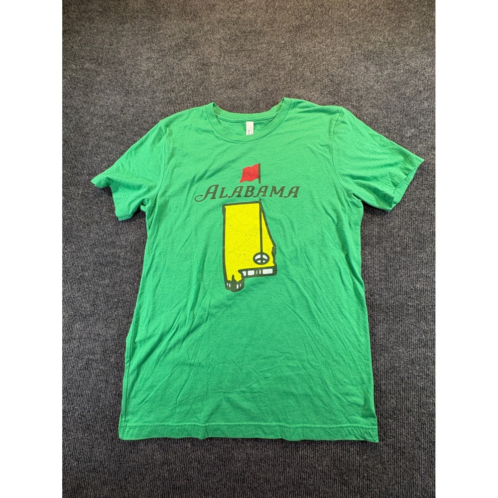 Bella Canvas Alabama Golf Peace Sign Graphic T-Shirt Green Mens Medium